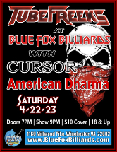 Tubefreeks at Blue Fox Billiards - Winchester, VA - 4-22-23